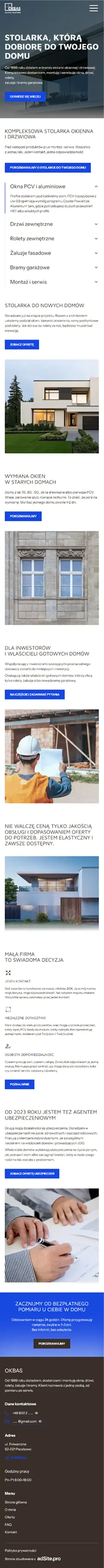 Strona internetowa dla OKBAS - Stolarka okienna i drzwiowa
