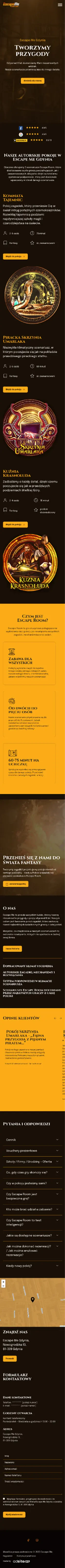 Strona internetowa dla Escape Room - Escape Me Gdynia