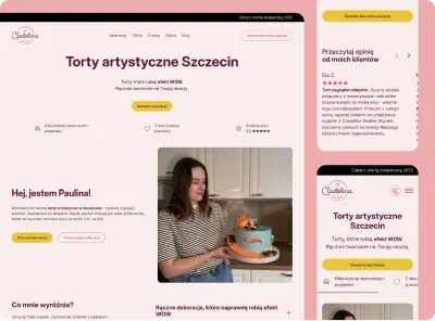 Strona internetowa dla pracowni tortów artystycznych Ciastolina Słodkie Wypieki