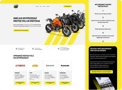 Strona promocyjna wielkiej wyprzedaż motocykli z rocznika 2024 - Moto46 Szczecin