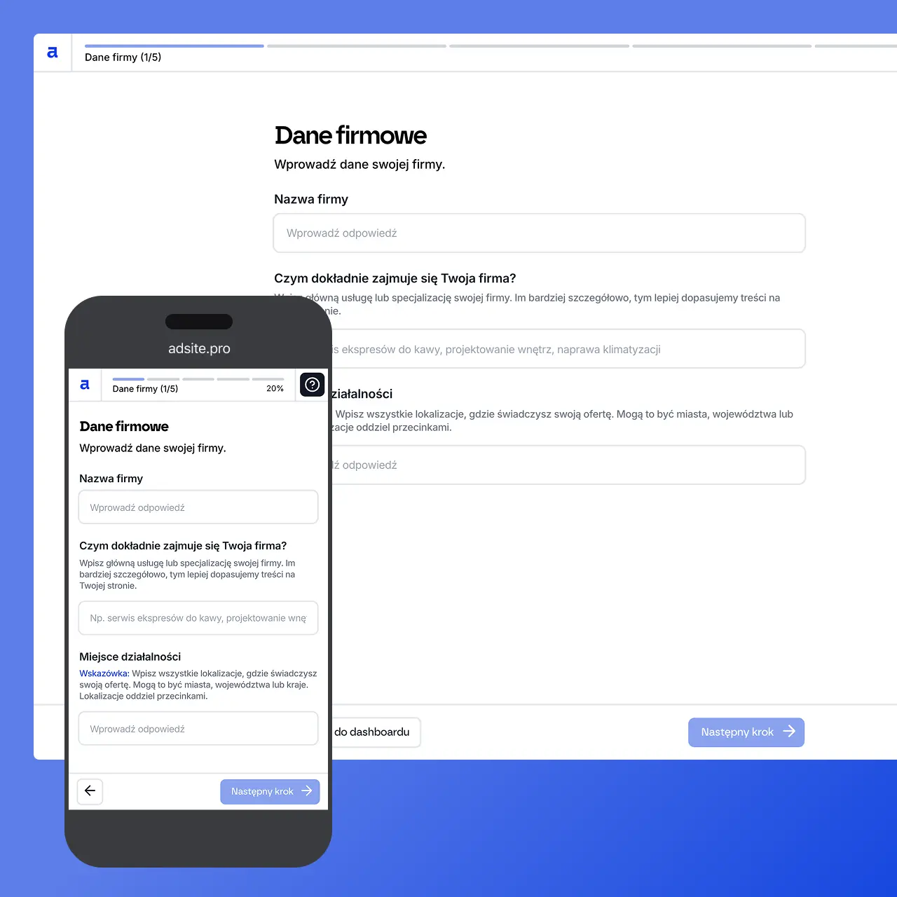 Uzupełnij interaktywny formularz