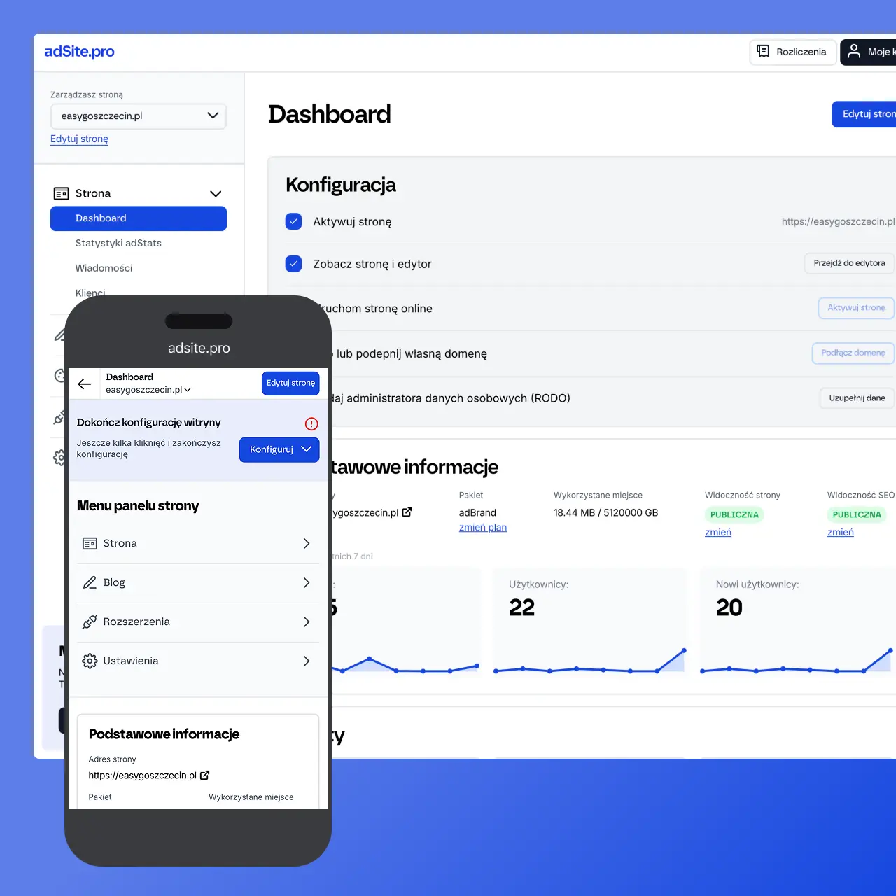 Aktywuj gotową stronę