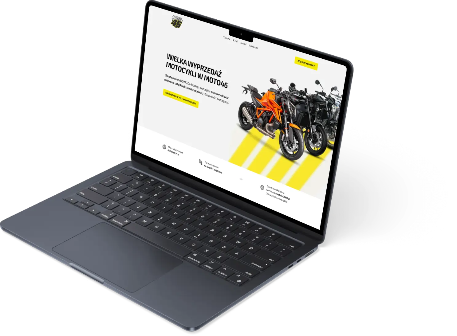 Laptop przedstawiający realizację strony internetowej adSite.pro