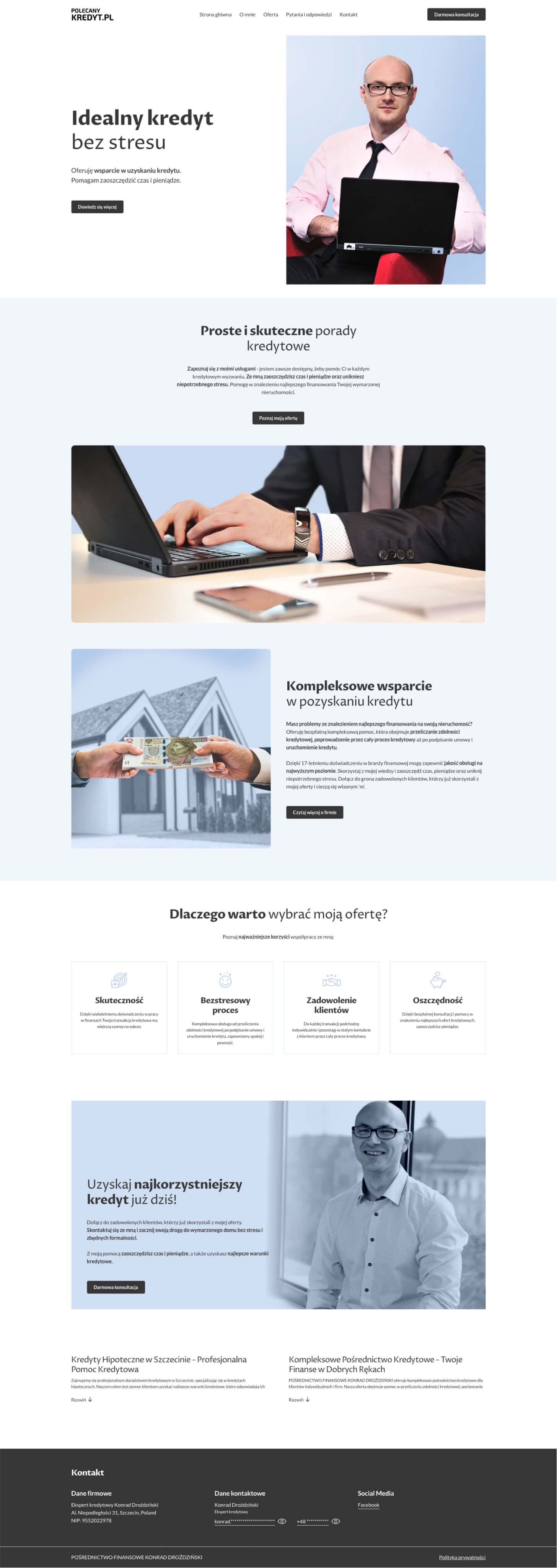 Strona internetowa dla doradcy kredytowego - Konrad Droździński Szczecin