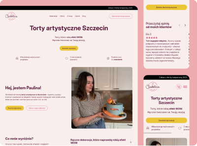 Miniatura realizacji Strona internetowa dla pracowni tortów artystycznych Ciastolina Słodkie Wypieki
