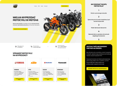 Miniatura realizacji Strona promocyjna wielkiej wyprzedaż motocykli z rocznika 2024 - Moto46 Szczecin